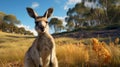Curious Kangaroo in Australian Outback Royalty Free Stock Photo