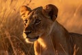 Curious lion cub explores the savannah at