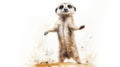 Curious Meerkat Standing on Hind Legs AI Generated