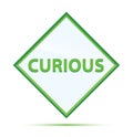 Curious modern abstract green diamond button