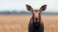 curious moose in field Royalty Free Stock Photo