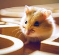 Curious Mouse Navigating a Complex Labyrinth