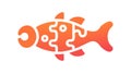 Curious Orange Fish Vector with Question Marks, vector design Generative AI Royalty Free Stock Photo