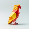 Curious Origami Parrot: A Playful Minimalist Composition Royalty Free Stock Photo