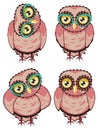 Curious Owl in Teal Glasses