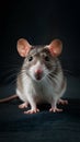 Curious pet rat displays playful demeanor in charming portrait