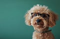 Poodle with scholarly glasses