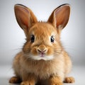 Curious rabbit gazing directly into the camera, AI-generated. Royalty Free Stock Photo
