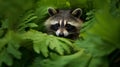 Curious Raccoon Exploring Enchanting Forest Royalty Free Stock Photo