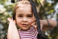 Curious toddler close up of a face