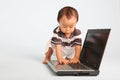 Curious Toddler with Laptop