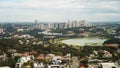 Curitiba aerial cityscape with the Barigui Park in the middle, Curitiba, Parana, Brazil Royalty Free Stock Photo