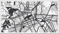 Curitiba Brazil City Map in Black and White Color in Retro Style. Outline Map