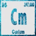Curium Chemical Element Blue on White Royalty Free Stock Photo