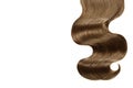 Curl brown hair on white background wavy curl