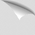 Curl corner paper template. Transparent grid. Empty background page Royalty Free Stock Photo