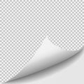 Curl corner paper template. Transparent grid. Empty background page Royalty Free Stock Photo