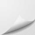 Curl corner paper template. Transparent grid. Empty isolated background page Royalty Free Stock Photo