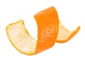 Curl mandarin peel isolated on white background