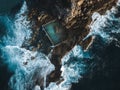 Curl Curl Ocean Rock Pool built into the side of a cliff Royalty Free Stock Photo