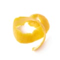 Curl of orange peel isolated