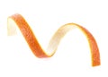 Curl orange peel isolated on white background