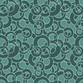 Curl seamless pattern. Green circles abstract ornament. Retro te Royalty Free Stock Photo