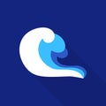 Curl wave icon, flat style