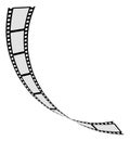 Curled cinema strip template. Blank film frames