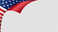 Curled corner American flag isolated on png or transparent background,Symbols of USA , template for banner,card,advertising ,