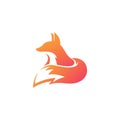 Curled Fox Head Tail Abstract Silhouette Logo Symbol
