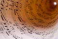 Curled Music Sheet Royalty Free Stock Photo