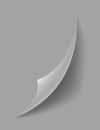 Curled paper corner. Curve page corner, page edge curl and bent paper sheet with realistic shadow. Paper corner fold Royalty Free Stock Photo