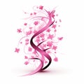Curled Pink Charm White Isolation Royalty Free Stock Photo