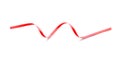 Curled red ribbon on white background Royalty Free Stock Photo