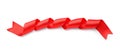 Curled red ribbon on white background Royalty Free Stock Photo