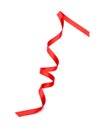 Curled red ribbon on white background Royalty Free Stock Photo