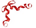Curled red silk ribbon bow Royalty Free Stock Photo