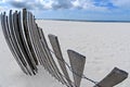 Curled Sand Dune Fence Royalty Free Stock Photo