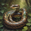 Curled Snake Illustration Royalty Free Stock Photo
