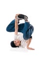 Curled up breakdancer Royalty Free Stock Photo