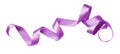 Curled violet silk ribbon