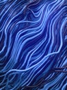 Curled wire futuristic pattern surrounded by mist. Abstract colored lines flow, psychedelic background. 3D rendering