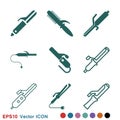 Curler vector icon. Beauty elements, make up, cosmetics in flat style icons Royalty Free Stock Photo