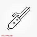 Curler vector icon. Beauty elements, make up, cosmetics in flat style icons Royalty Free Stock Photo