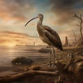 Curlew in Clontarf, Ireland Made With Generative AI illustration