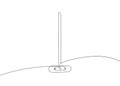 Curling broom one line art. Continuous line drawing of sport, winter, match, player, sports, activity, rink, game, rock