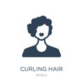curling hair icon in trendy design style. curling hair icon isolated on white background. curling hair vector icon simple and