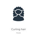 Curling hair icon vector. Trendy flat curling hair icon from people collection isolated on white background. Vector illustration