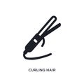 curling hair isolated icon. simple element illustration from woman clothing concept icons. curling hair editable logo sign symbol